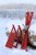 Decorative Skis Vintage with Sticks Antique Cherry - Chic Antique