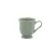 Ljusgrön kaffemugg i porslin, Provence Verte från Chic Antique med romantisk spetsdekor (30 cl) mot vit bakgrund.