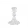 Glass candlestick Diamond cut, H10 cm, clear - Chic Antique