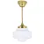 ceiling lamp Valter with rod and holder in brass with opal white glass shade - Strömshaga