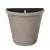 Light gray half-round wall pot Majvor in plastic with a natural stone effect and hanging holes from Wikholm Form.