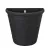 Black semi-circular wall pot Majvor in plastic with a natural dark stone effect and hanging holes from Wikholm Form.