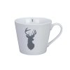 Happy Cup Charcoal Deer, White & Grey - Krasilnikoff