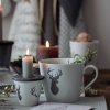 Happy Cup Charcoal Deer, White & Grey - Krasilnikoff