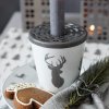 Happy Mug Winter Lodge, White & Grey - Krasilnikoff