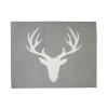 Placemat Antler, 35x45 cm, White on gray - Krasilnikoff
