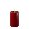 LED Blockljus Ø7,5x12,5 cm, Bordeaux - Deluxe Homeart
