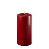 LED Real flame Candle Ø7,5x15 cm, Bordeaux - Deluxe Homeart