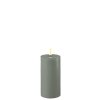 LED Blockljus Ø5x10 cm, Salviagrön - Deluxe Homeart