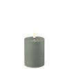 LED Real flame Candle Ø7,5x10 cm, Salvie Green - Deluxe Homeart
