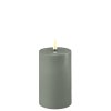 LED Real flame Candle Ø7,5x12,5 cm, Salvie Green - Deluxe Homeart