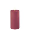 LED Real flame Candle Ø7,5x15 cm, Magenta - Deluxe Homeart