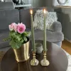 LED Dinner Candle Shiny, Ø2,2x38 cm, 2 pcs, Olive Green - Deluxe Homeart
