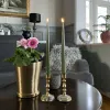 LED Dinner Candle Shiny, Ø2,2x28 cm, 2 pcs, Olive Green - Deluxe Homeart