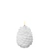 LED Candle Pine Cone, Ø10x13 cm, White - Deluxe Homeart