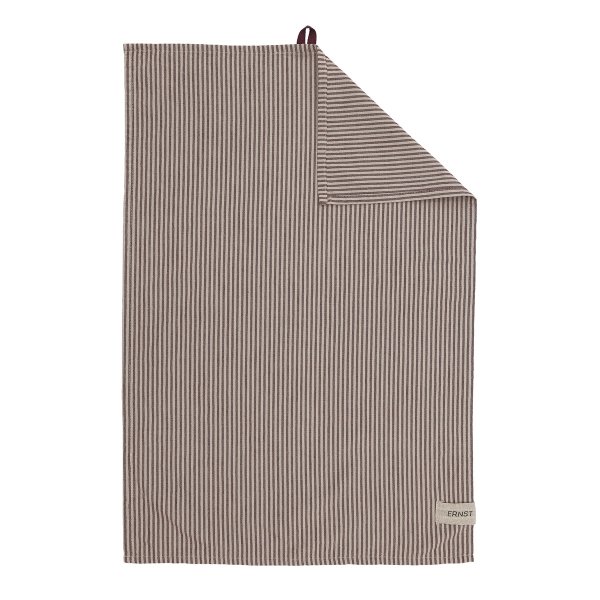 Smalrandig kökshandduk i rött och beige från Ernst.