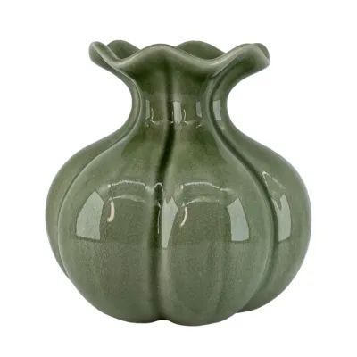 Grön bullig vas med reaktiv glasyr i large från Miljögården