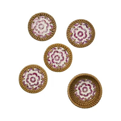 coasters-pink-pattern-rattan
