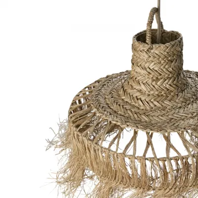 lampskärm-för-tak-flätat-sjögräs