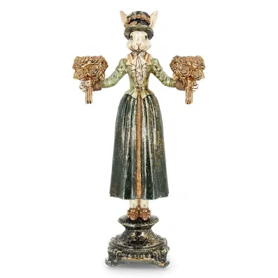 Fru Kanin ljusstake grön – A Lot Decoration