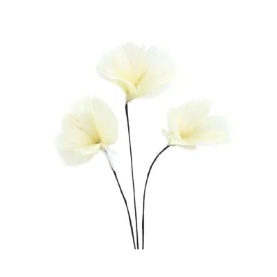 Threaded light yellow feathers 12 pieces for Easter