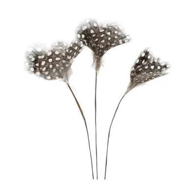 Threaded feathers of guinea fowl feathers in a pack of 12 for Easter