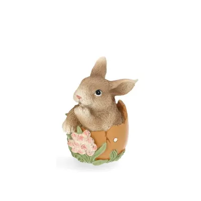 Bunny in orange egg from A Lot Decoration, decorative Easter bunny 11 cm