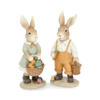 Mr. and Mrs. Rabbit with Carrot Basket from A Lot Decoration