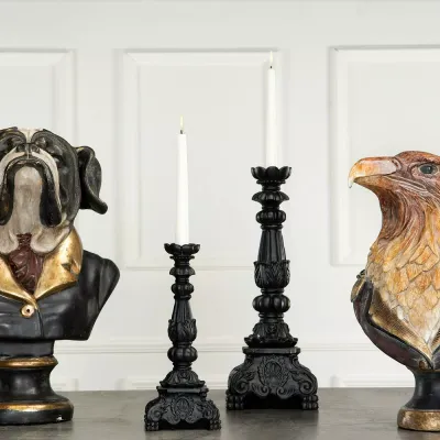 ljusstake-barock-brunsvart