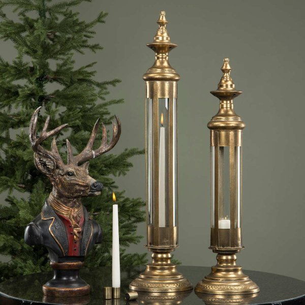 Bust Deer, H58 cm, Black & Antique Gold - A lot decoration