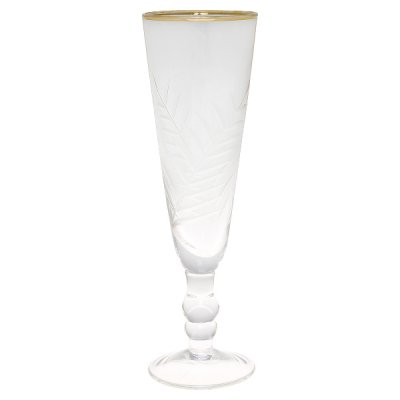 Champagne glass clear with cutting and gold - Gate Noir