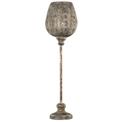 Candle lantern Dalia golden brown metal 70 cm from A Lot Decoration