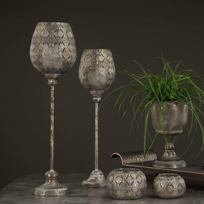 Golden brown candle lantern Dalia from A Lot Decoration in a warm and atmospheric interior