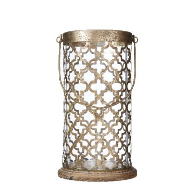 Lantern Stina, 34 cm, Gold/nature - Wikholm Form