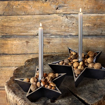Rustic candle, Silver - Affari