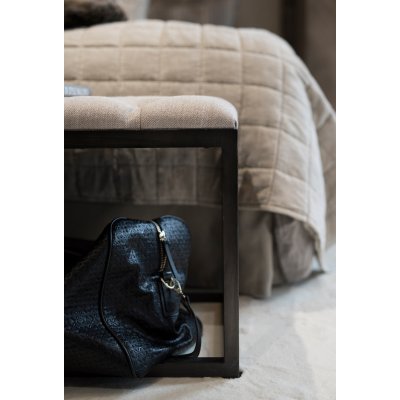 metal-bench-with-upholstered-seating-with-linen-fabric