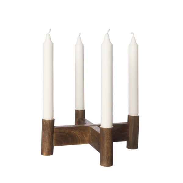 Adventsljusstake i mörkt trä från Ernst.