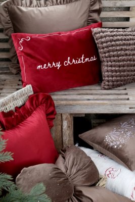 Cushion cover Aix Merry Christmas Cherry - Chic Antique