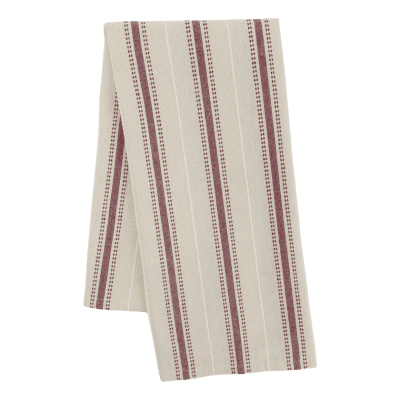Kitchen Towel Aix Christmas Stripes Linen and Red - Chic Antique