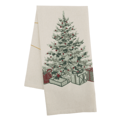 Kitchen Towel Aix Christmas Tree Linen and Green - Chic Antique