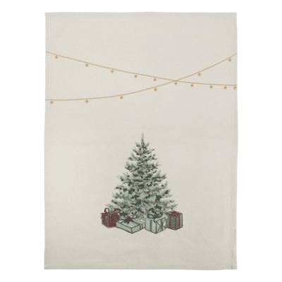 Kitchen Towel Aix Christmas Tree Linen and Green - Chic Antique