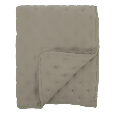 Frilagd produktbild på ljusbrun quiltad pläd Aix 130x180 cm från Chic Antique