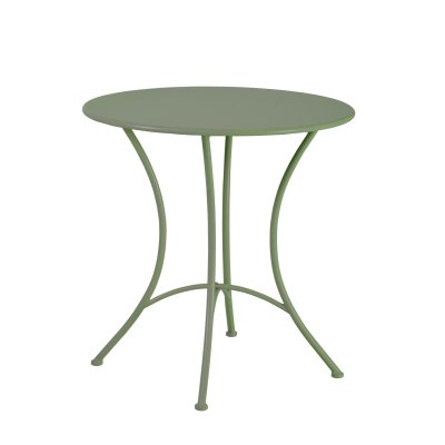Runt olivgrönt metallbord Amalfi från Wikholm Form för uteplats