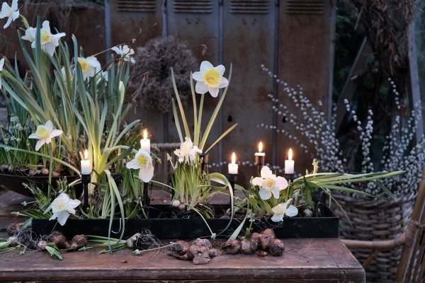 Table candlestick 10 candles, rustic metal - I am interior