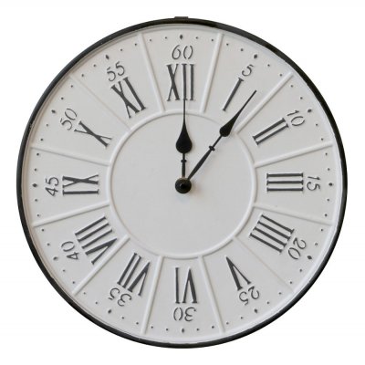 wall-clock-in-white-and-black-with-roman-numerals
