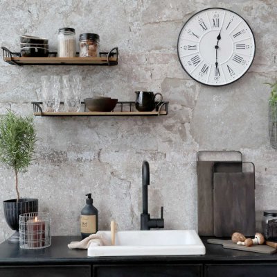wall-clock-in-white-and-black-with-roman-numerals