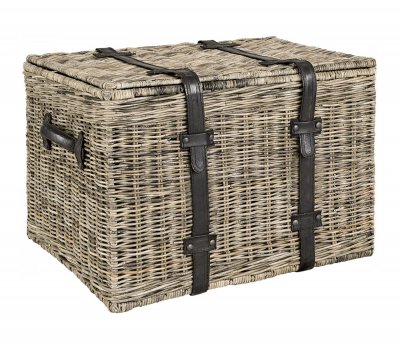 Rottingkorg Rectangular Storage Basket, Lacak Leather - Artwood