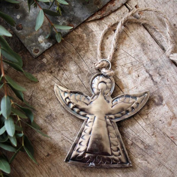 Hanging angel, galvanized - Majas Cottage