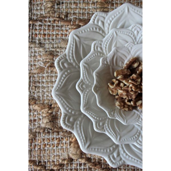 Skål Mandala, Ø17 cm, vit - Majas Cottage