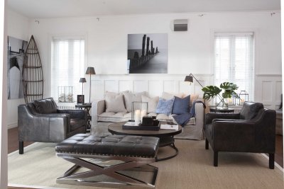 Fotpall San Diego SQ, Leather Fudge - Artwood